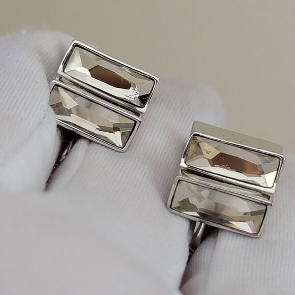 Cufflinks Duchamp London Silver Tone Crystal Cufflinks #0072 - Picture 10 of 10